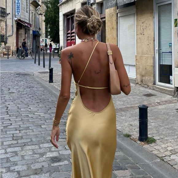 Commense One Shoulder Yellow Dress - Picture 14 of 16